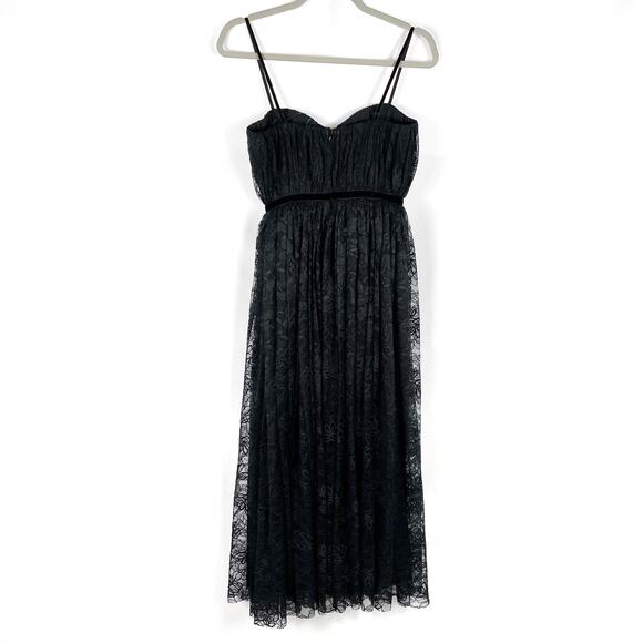 SAU LEE Selena‎ Lace Dress Black Sleeveless Bustier Maxi Cocktail Sz 2 - Picture 12 of 14